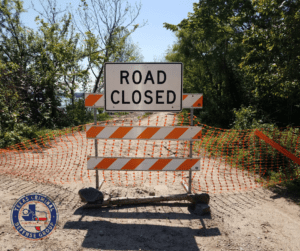Warning Signs and Barricades on Texas Roads