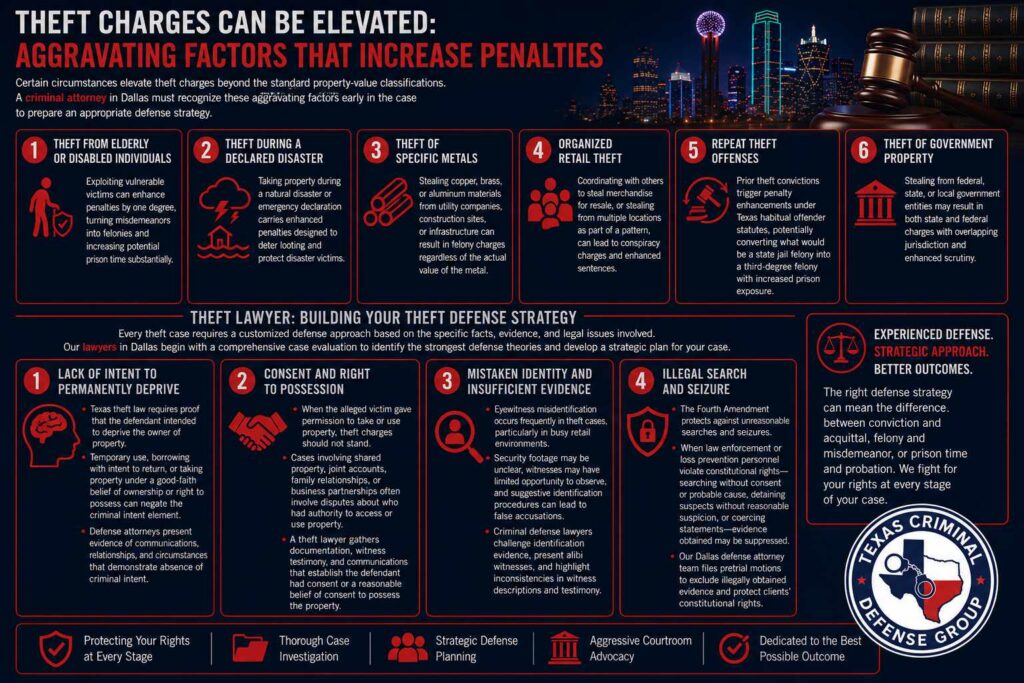 Dallas Theft Attorney Enhanced Theft Charges and Aggravating Factors