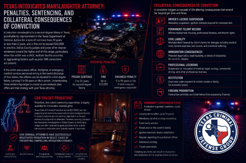 Texas Intoxicated Manslaughter Attorney Penalties, Sentencing, and Collateral Consequences of Conviction